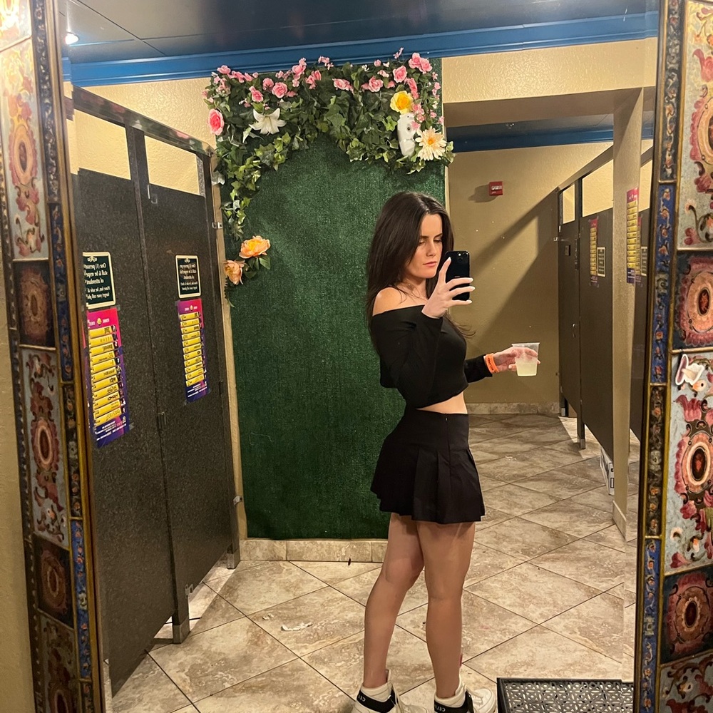 Black Garage Pleated Skort